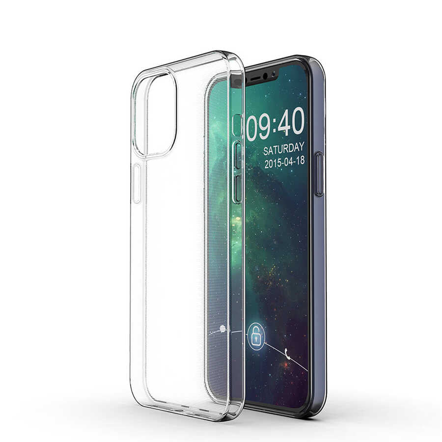 Apple iPhone 12 Pro Max Kılıf Zore Süper Silikon Kapak Renksiz