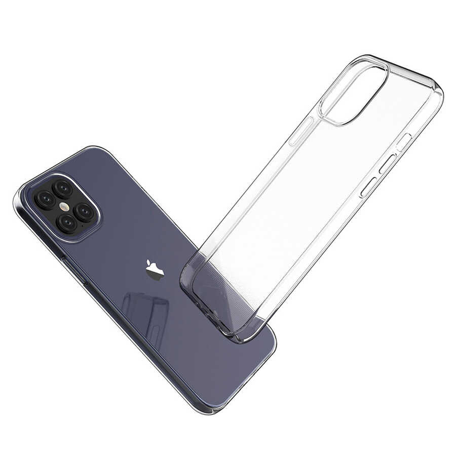 Apple iPhone 12 Pro Max Kılıf Zore Süper Silikon Kapak Renksiz