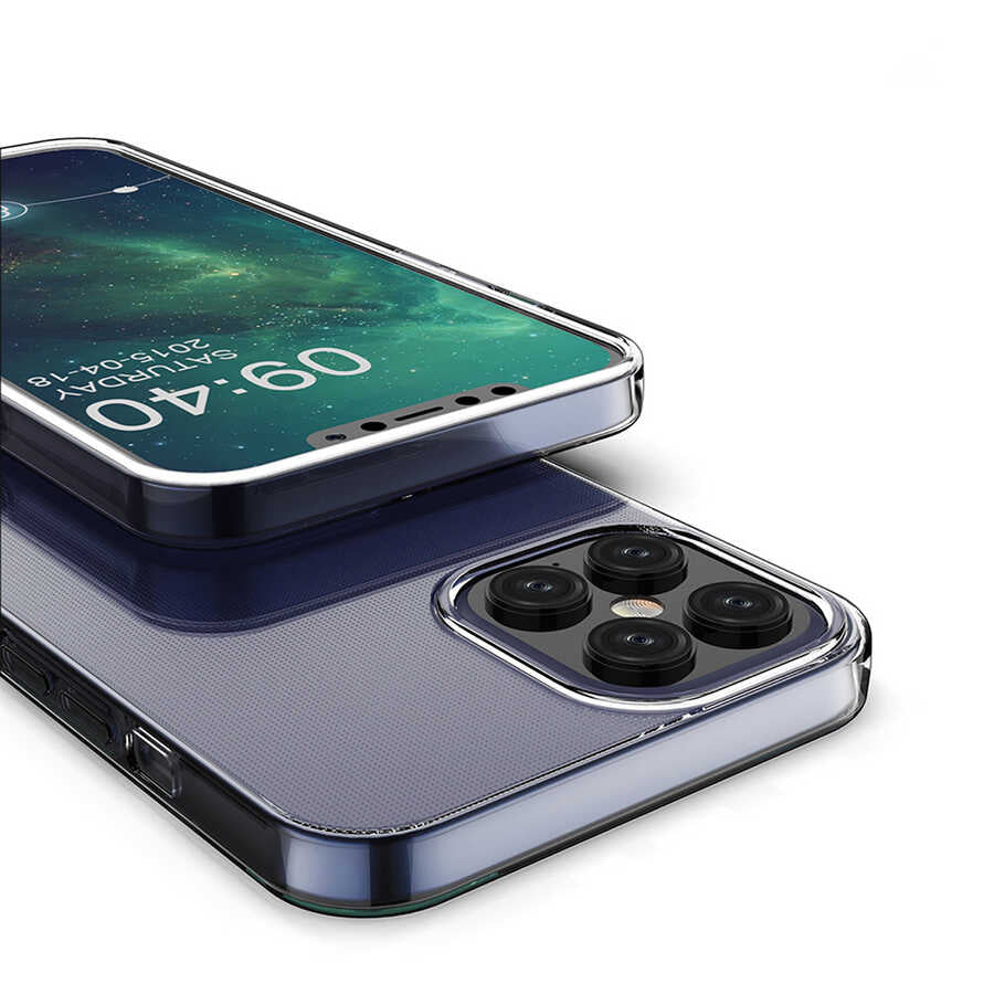 Apple iPhone 12 Pro Max Kılıf Zore Süper Silikon Kapak Renksiz