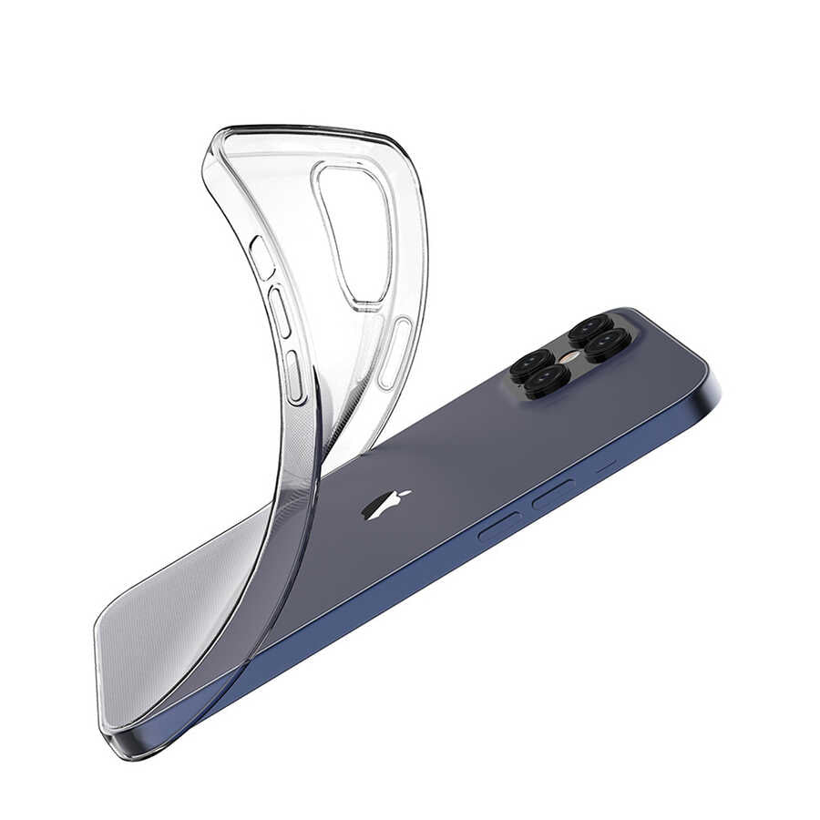 Apple iPhone 12 Pro Max Kılıf Zore Süper Silikon Kapak Renksiz
