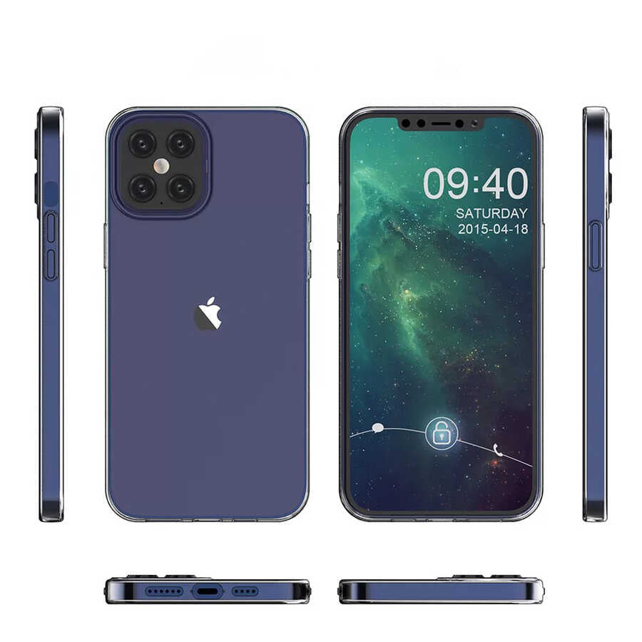 Apple iPhone 12 Pro Max Kılıf Zore Süper Silikon Kapak Renksiz