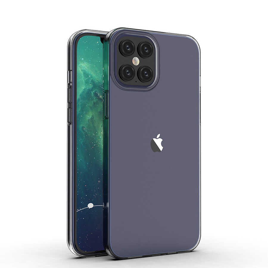 Apple iPhone 12 Pro Max Kılıf Zore Süper Silikon Kapak Renksiz