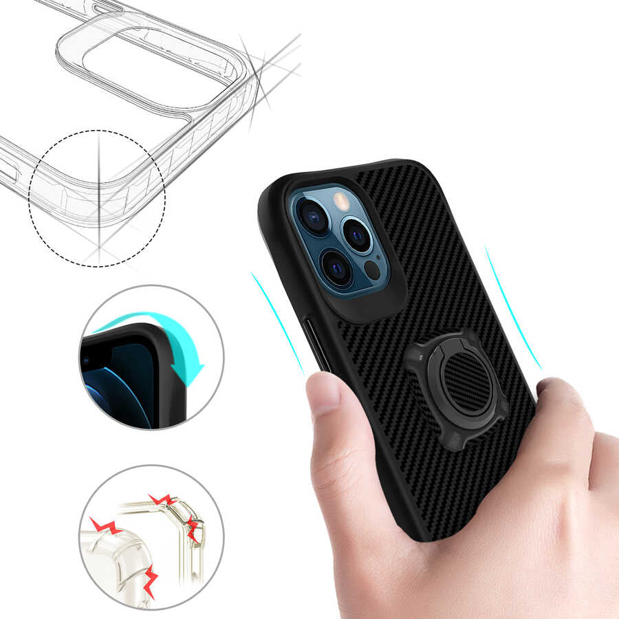 Apple iPhone 12 Pro Max Kılıf Zore Timo Kapak Siyah