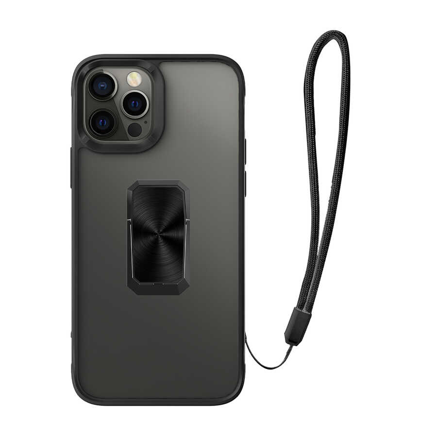 Apple iPhone 12 Pro Max Kılıf Zore V-Bax Kapak Siyah