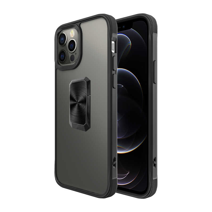 Apple iPhone 12 Pro Max Kılıf Zore V-Bax Kapak Siyah