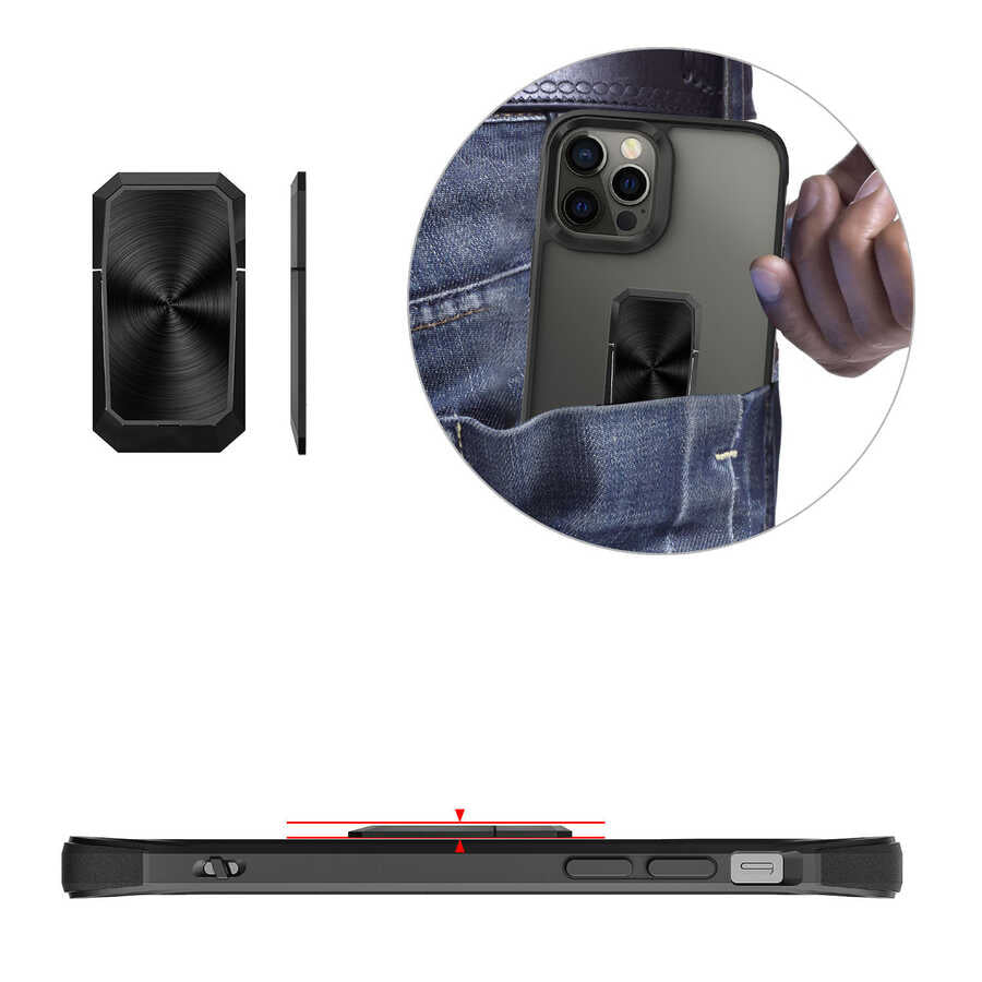 Apple iPhone 12 Pro Max Kılıf Zore V-Bax Kapak Siyah