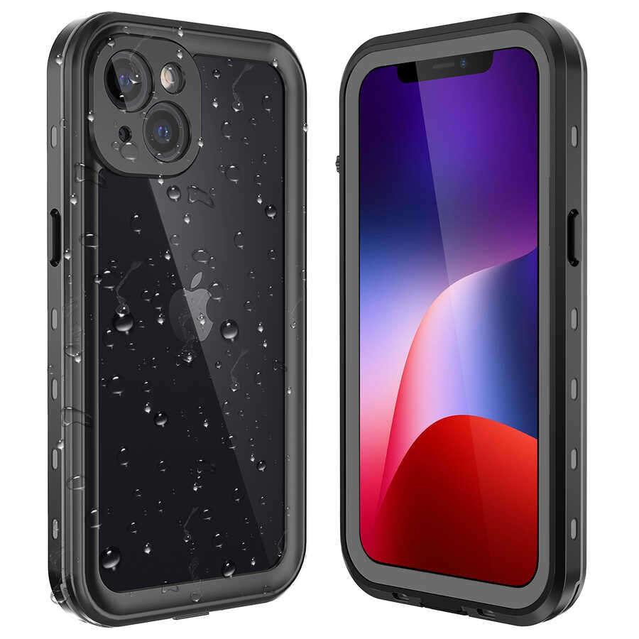 Apple iPhone 13 Kılıf 1-1 Su Geçirmez Kılıf Siyah