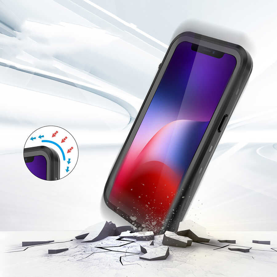 Apple iPhone 13 Kılıf 1-1 Su Geçirmez Kılıf Siyah