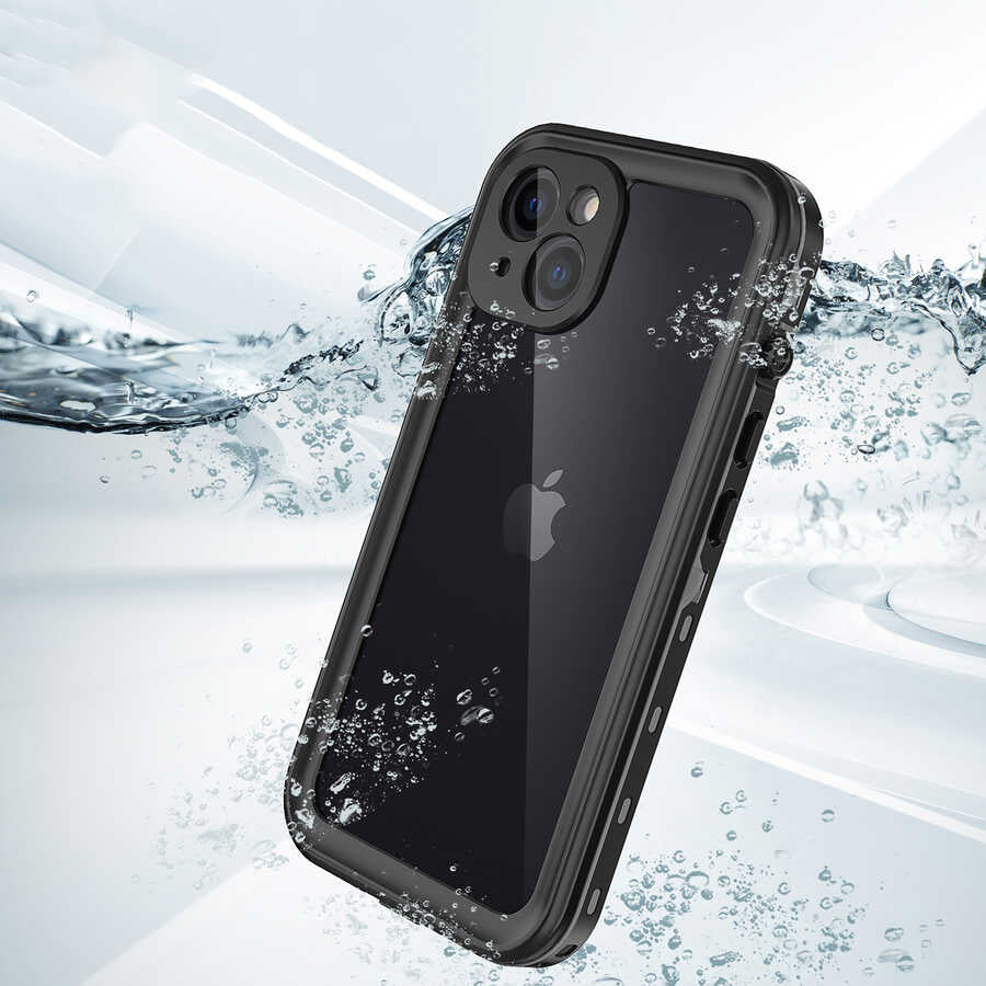 Apple iPhone 13 Kılıf 1-1 Su Geçirmez Kılıf Siyah
