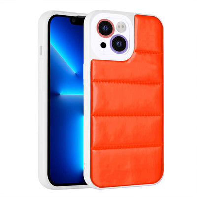 Apple iPhone 13 Kılıf Kamera Korumalı Airbagli Renkli Zore Seksek Kapak Turuncu