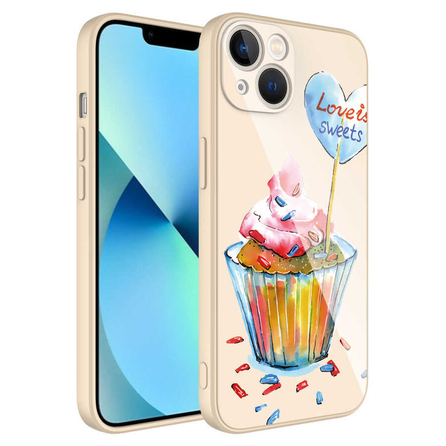 Apple iPhone 13 Kılıf Kamera Korumalı Desenli Sert Silikon Zore Epoksi Kapak NO8