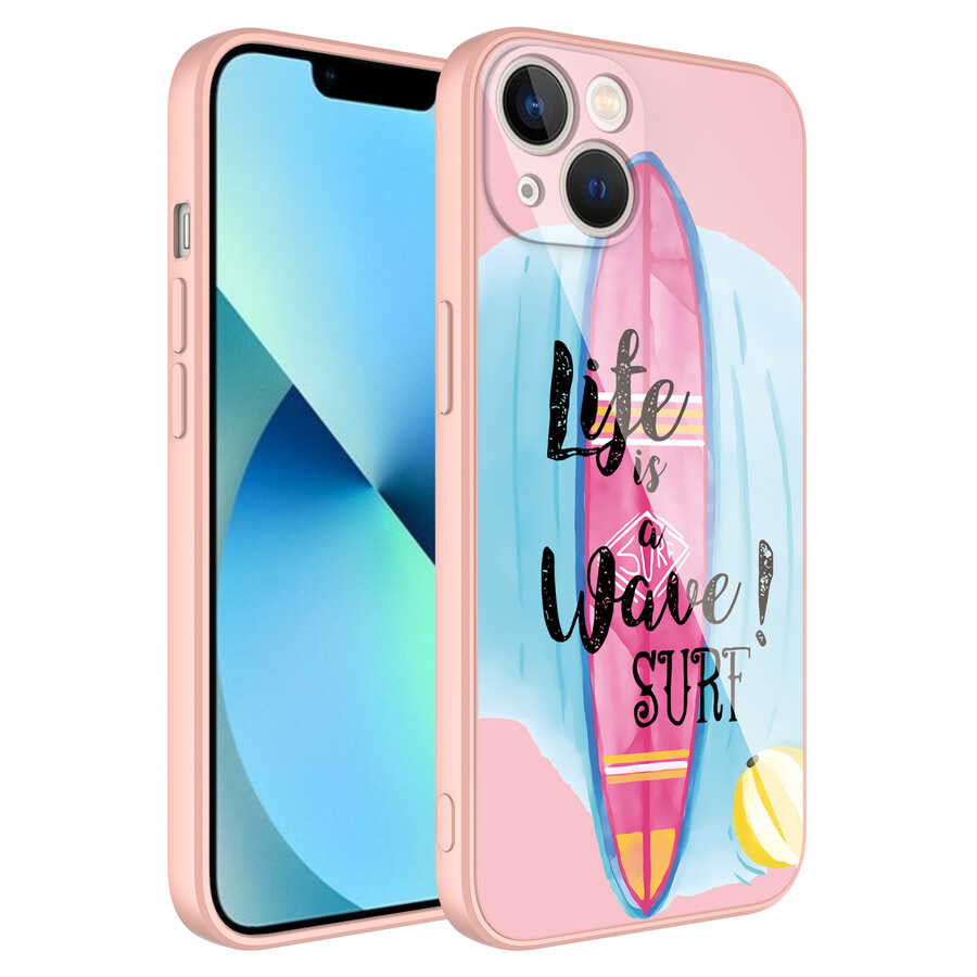 Apple iPhone 13 Kılıf Kamera Korumalı Desenli Sert Silikon Zore Epoksi Kapak NO10