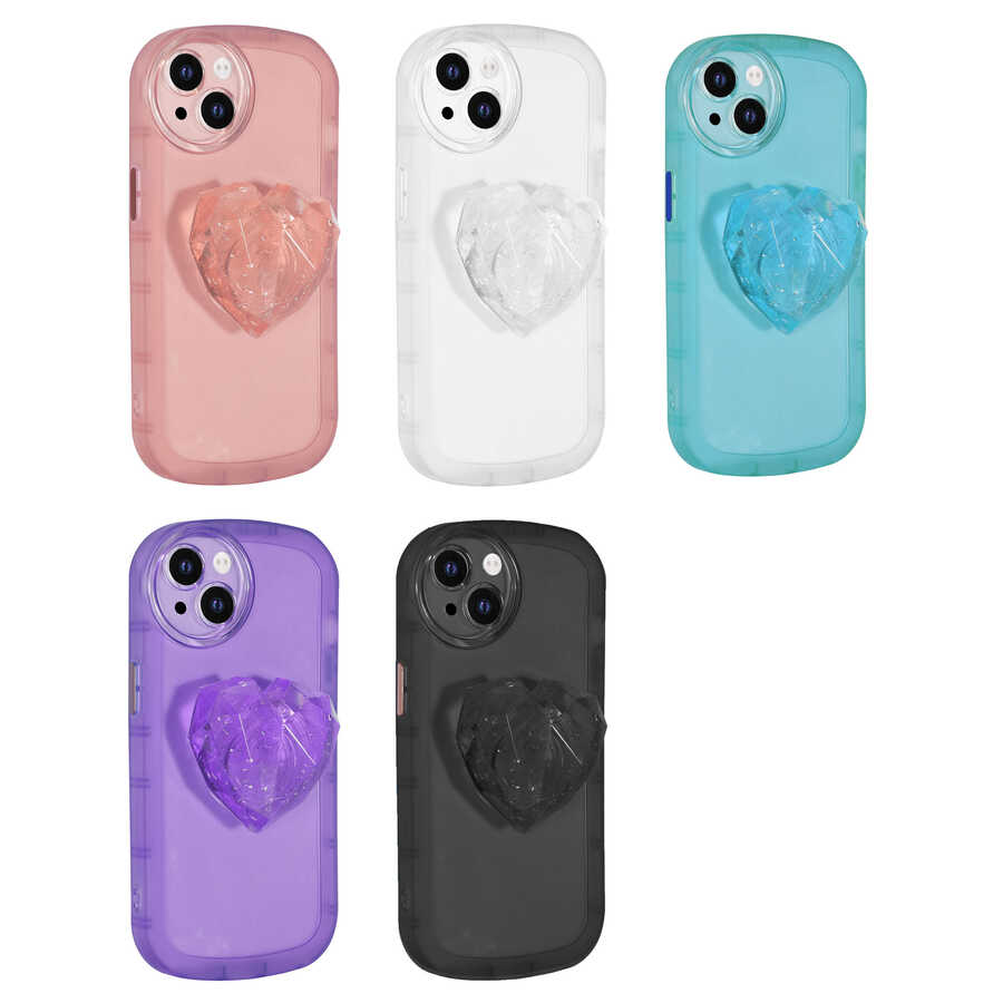 Apple iPhone 13 Kılıf Kamera Korumalı Pop Soketli Renkli Zore Ofro Kapak Siyah