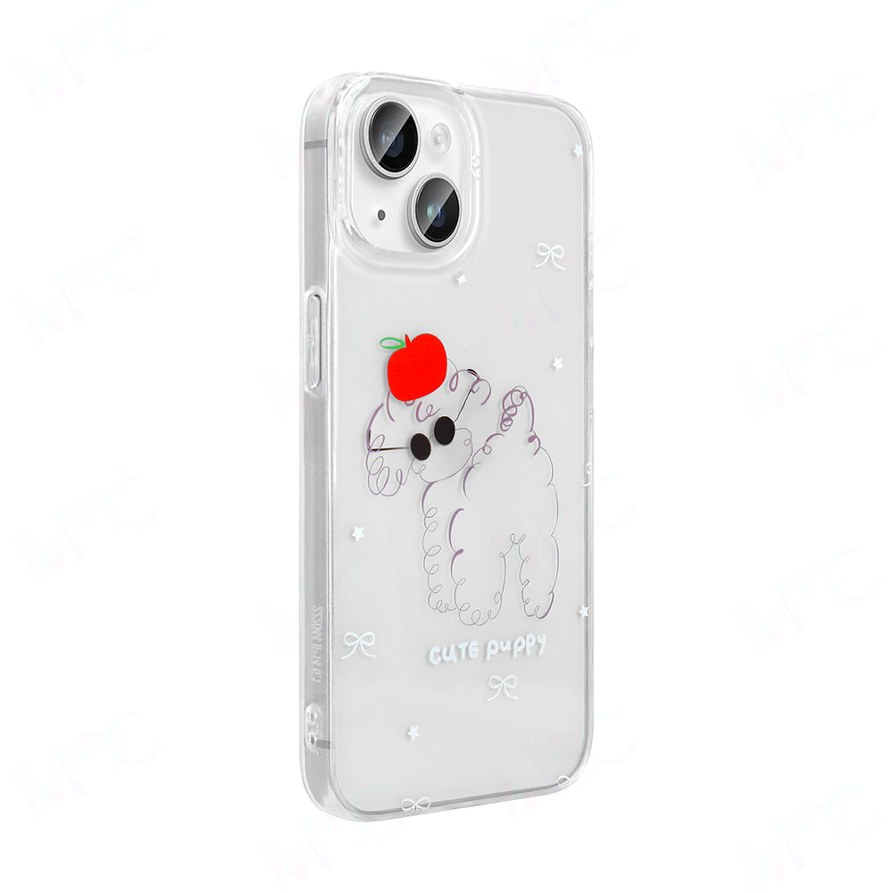 Apple iPhone 13 Kılıf Şeffaf Figürlü Zore Folk Sert Kapak Çilek