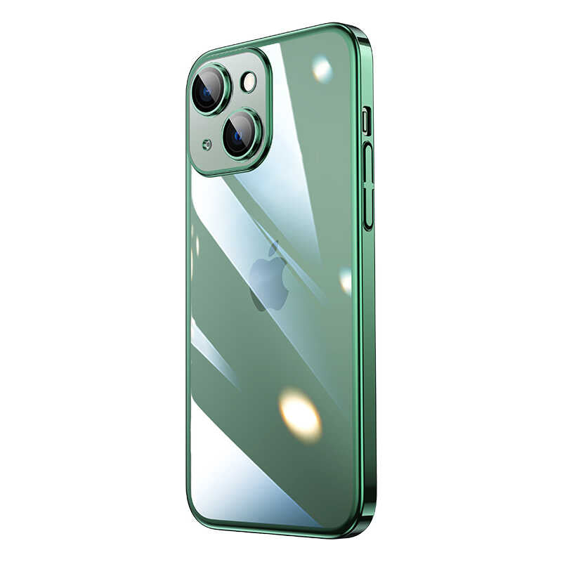 Apple iPhone 13 Kılıf Sert PC Renkli Çerçeveli Zore Riksos Kapak Yeşil