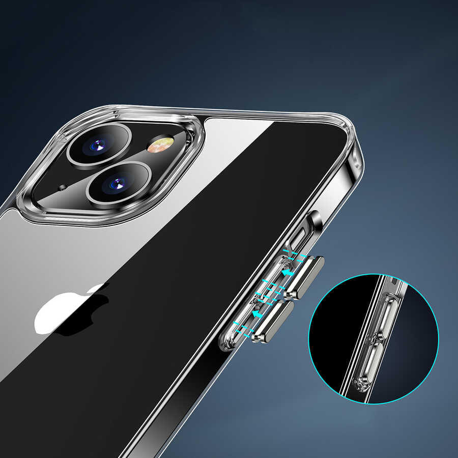 Apple iPhone 13 Kılıf Standlı Şeffaf Silikon Zore L-Stand Kapak Renksiz