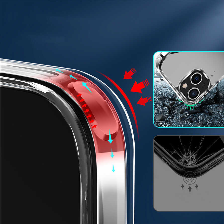 Apple iPhone 13 Kılıf Standlı Şeffaf Silikon Zore L-Stand Kapak Renksiz