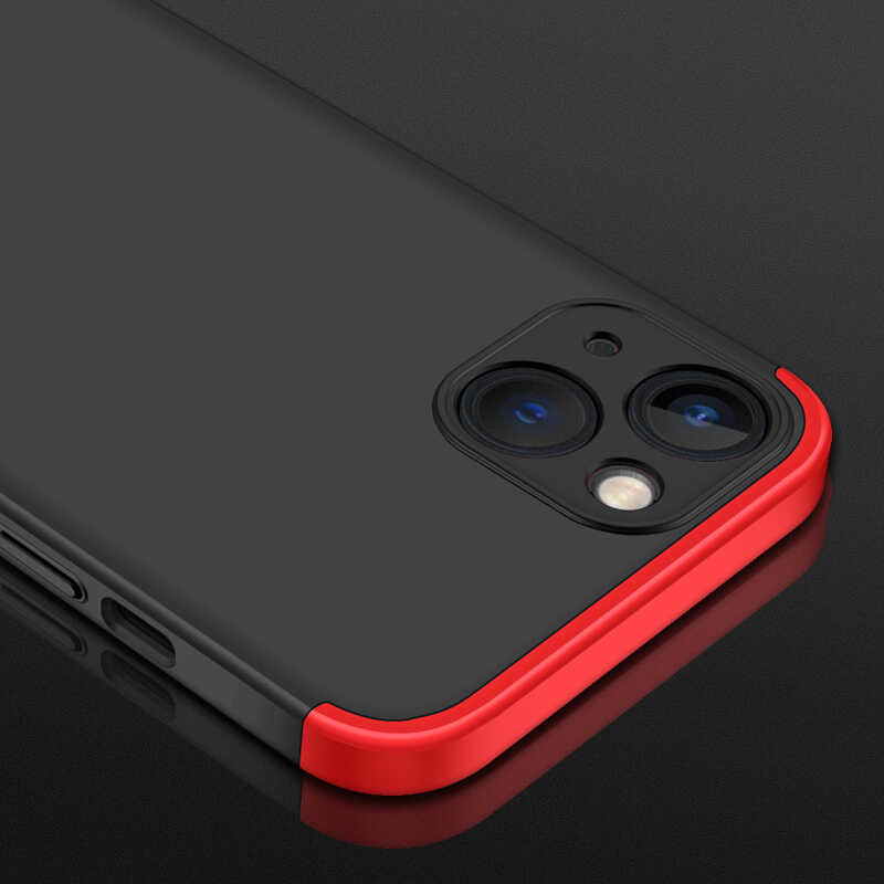 Apple iPhone 13 Kılıf Zore Ays Kapak Siyah-Kırmızı