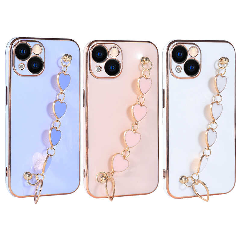 Apple iPhone 13 Kılıf Zore Kalbim Kapak Pembe