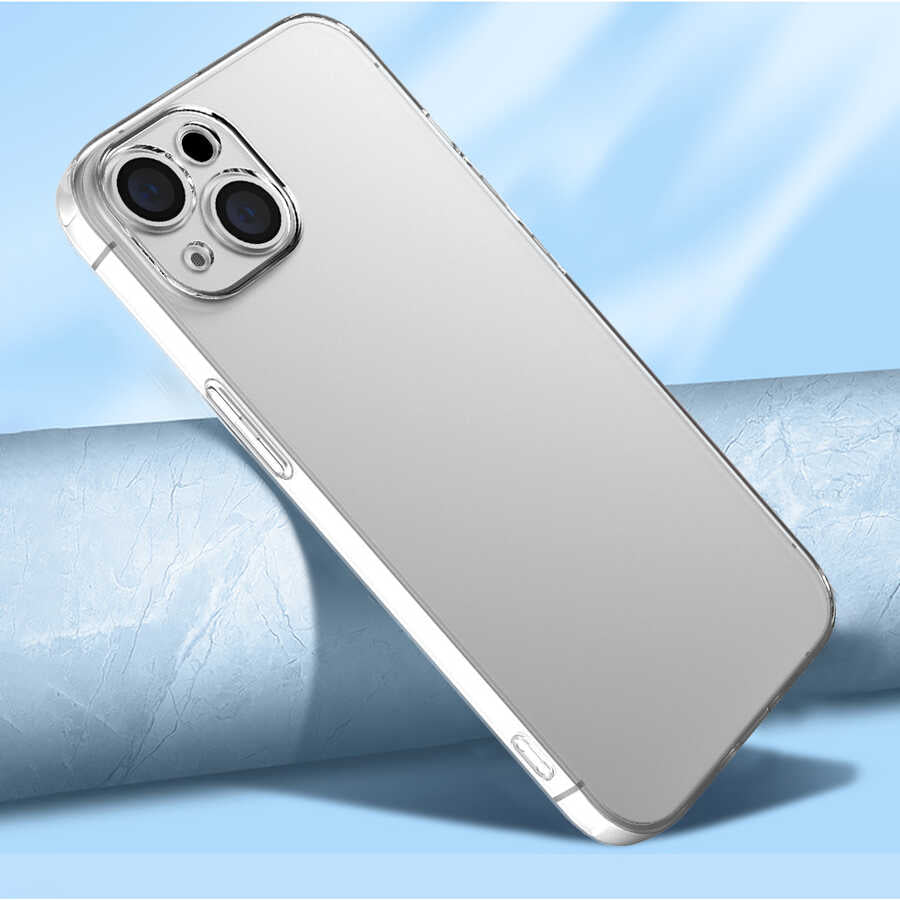 Apple iPhone 13 Kılıf Zore Kamera Korumalı Süper Silikon Kapak Renksiz