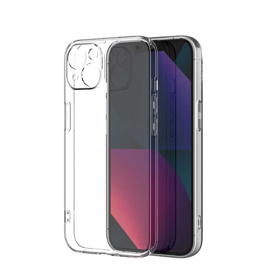 Apple iPhone 13 Kılıf Zore Kamera Korumalı Süper Silikon Kapak Renksiz