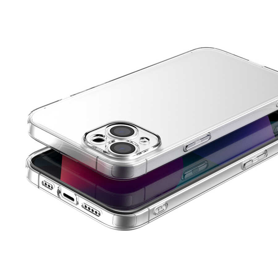 Apple iPhone 13 Kılıf Zore Kamera Korumalı Süper Silikon Kapak Renksiz