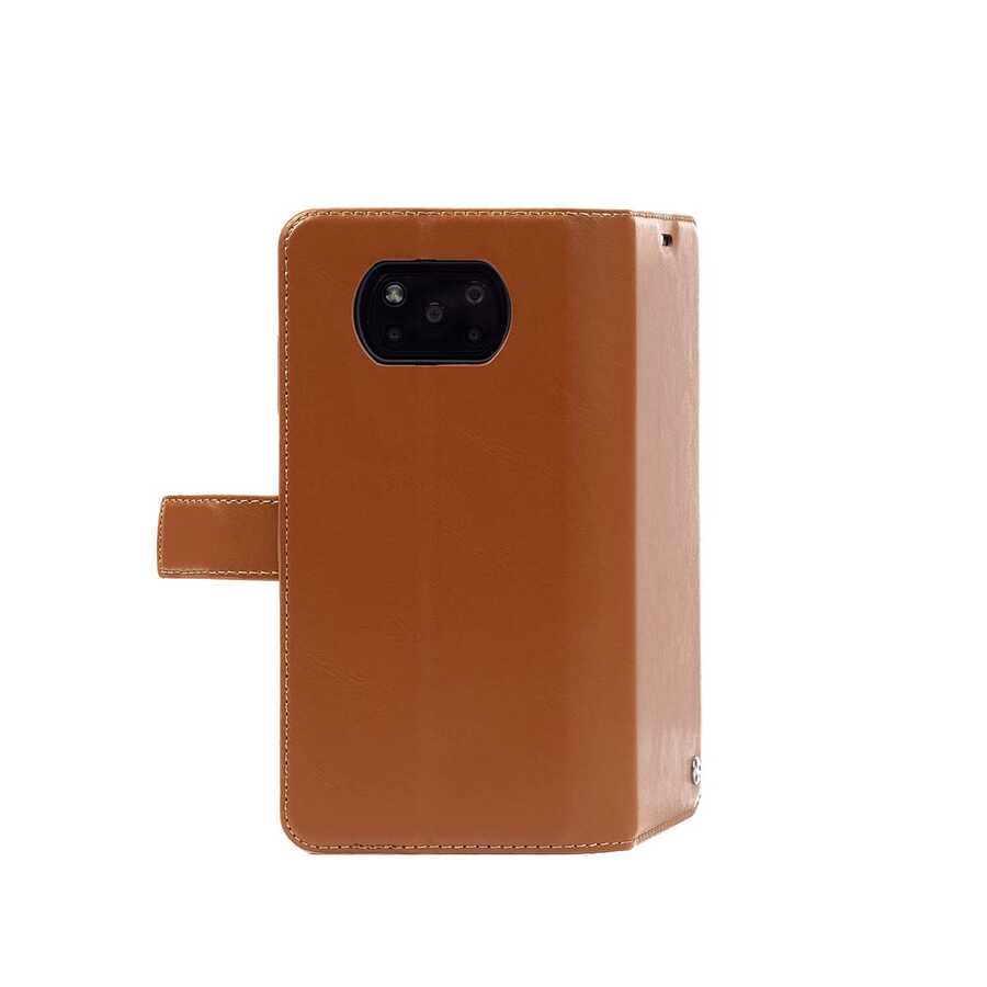 Apple iPhone 13 Kılıf Zore Kar Deluxe Kapaklı Kılıf Gold