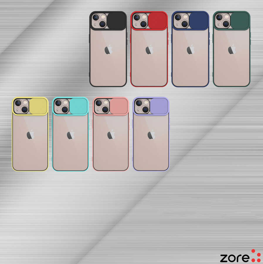 Apple iPhone 13 Kılıf Zore Lensi Kapak Koyu Yeşil