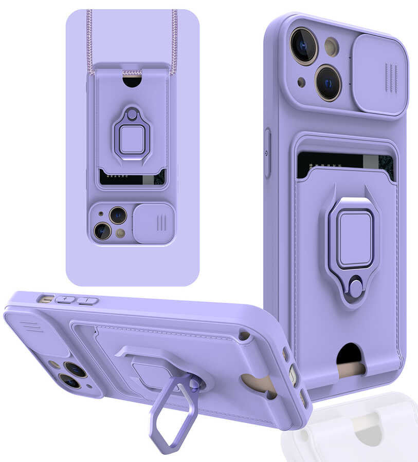 Apple iPhone 13 Kılıf Zore Pelit Kapak Lila