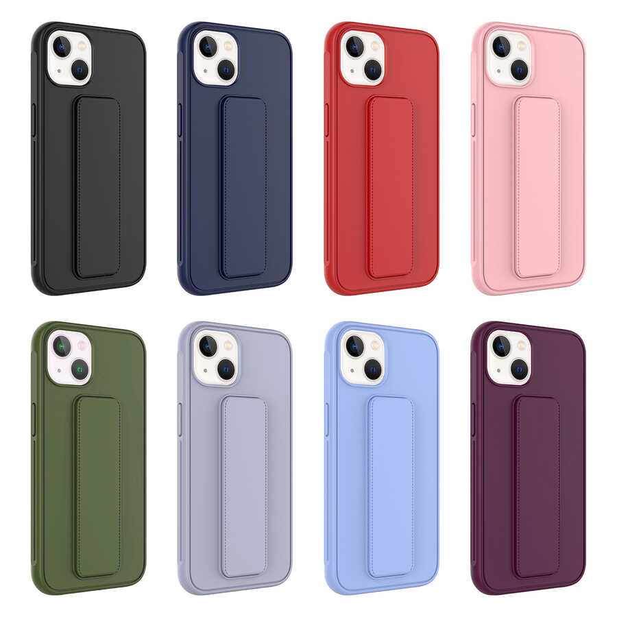 Apple iPhone 13 Kılıf Zore Qstand Kapak Lila