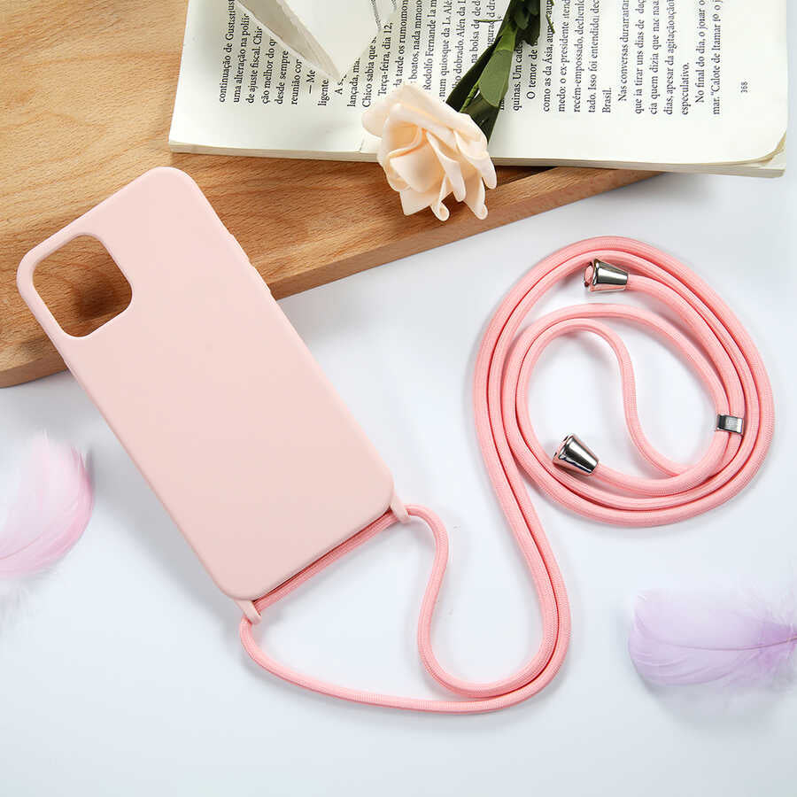 Apple iPhone 13 Kılıf Zore Ropi Kapak Pembe Açık