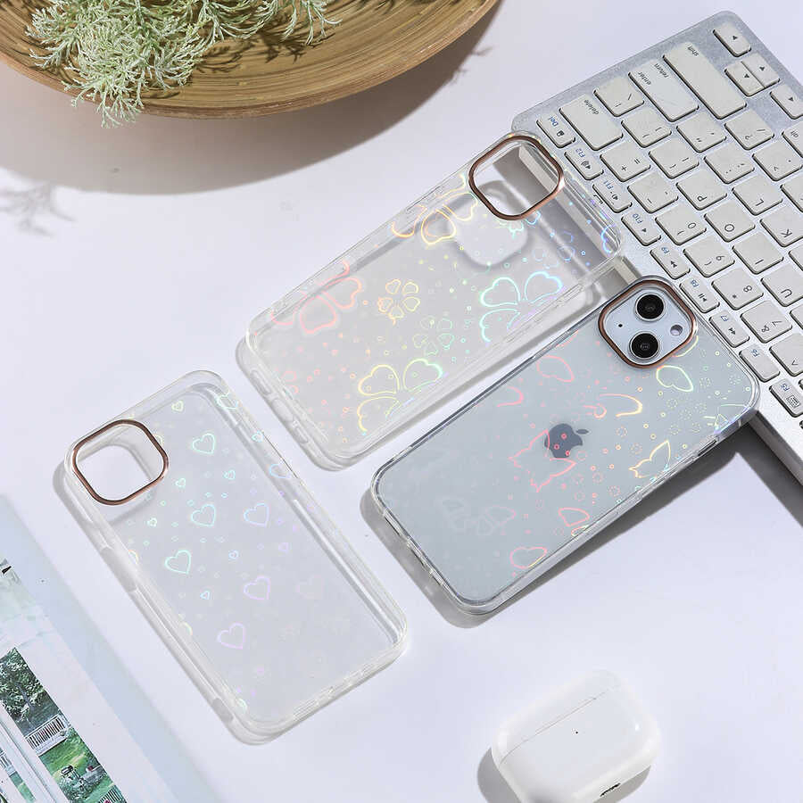 Apple iPhone 13 Kılıf Zore Sidney Desenli Sert Kapak Butterfly No2