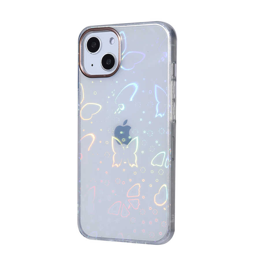 Apple iPhone 13 Kılıf Zore Sidney Desenli Sert Kapak Heart No1
