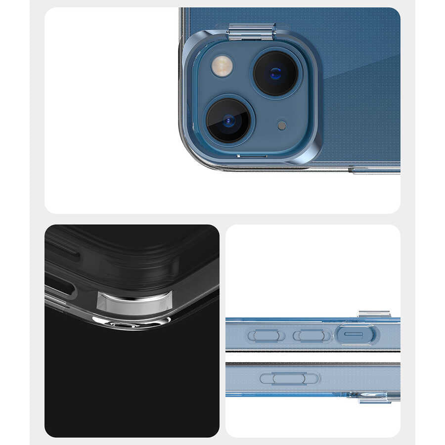 Apple iPhone 13 Kılıf Zore Skuba Kapak Gümüş