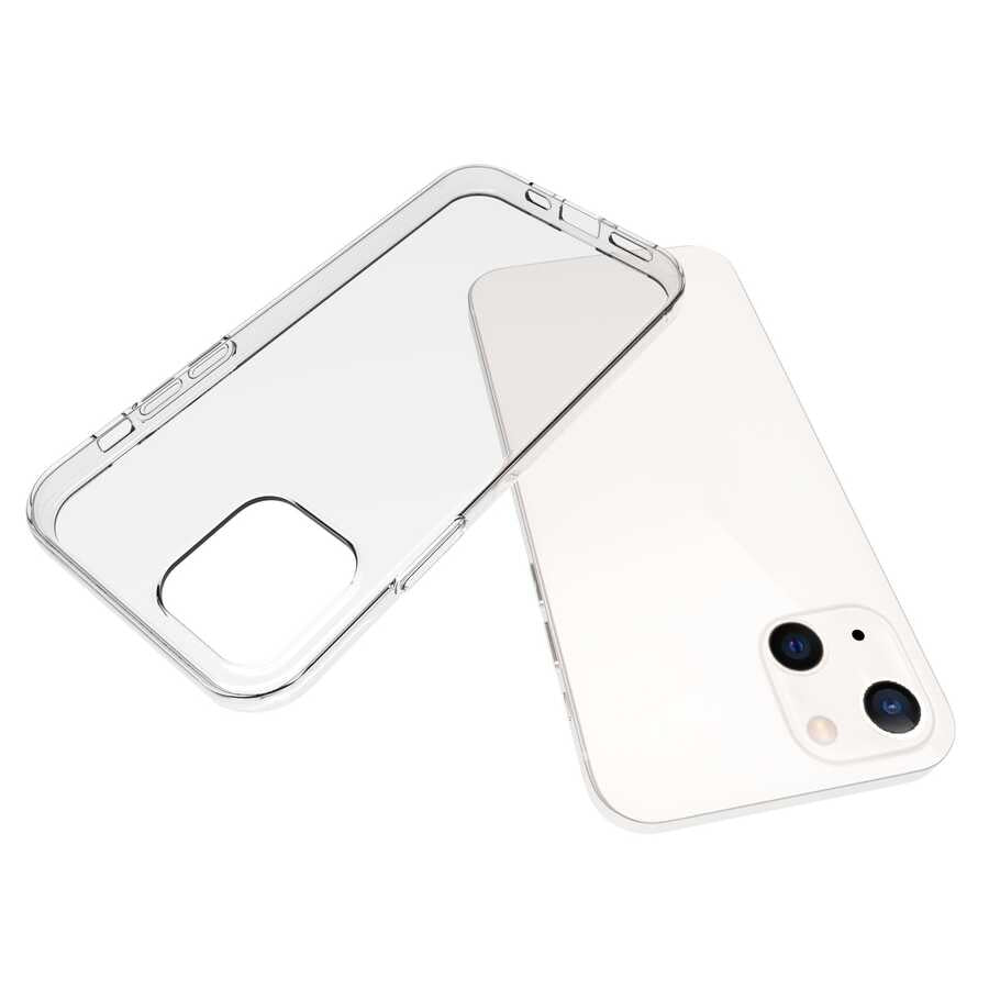 Apple iPhone 13 Kılıf Zore Süper Silikon Kapak Renksiz