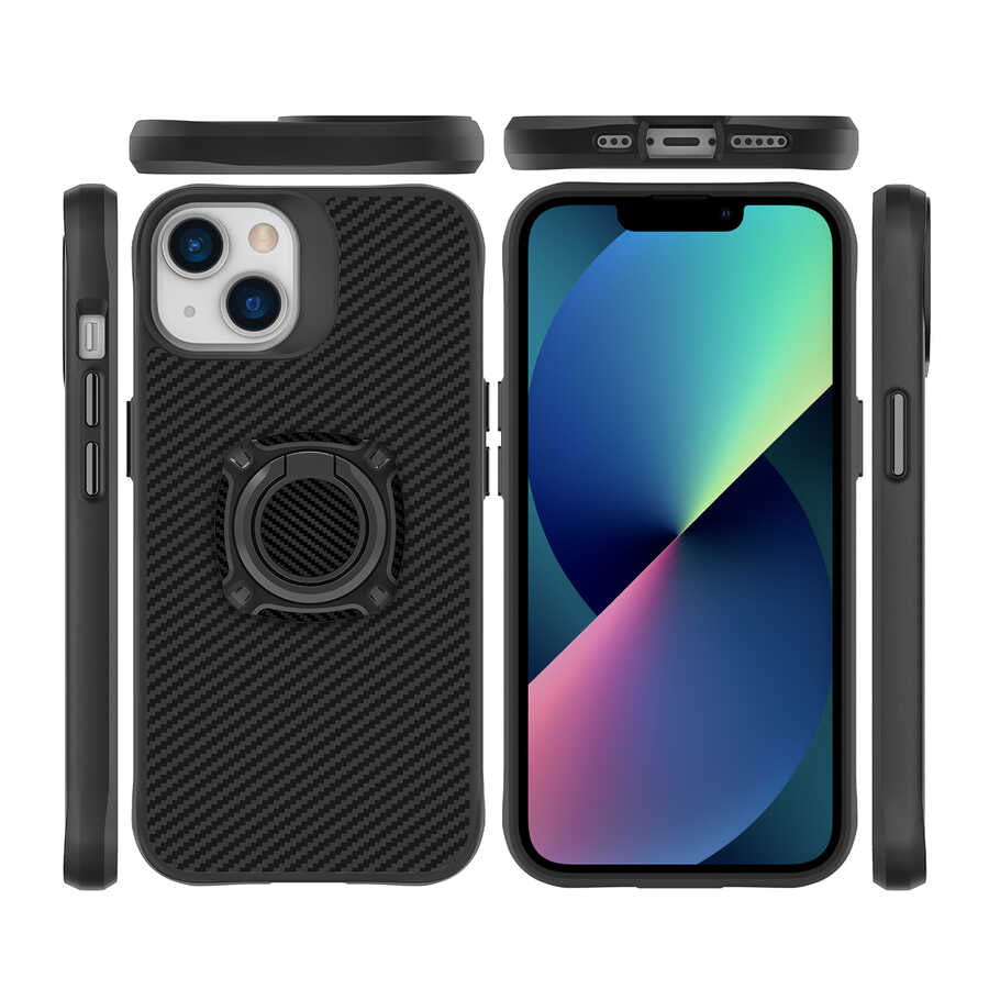 Apple iPhone 13 Kılıf Zore Timo Kapak Siyah