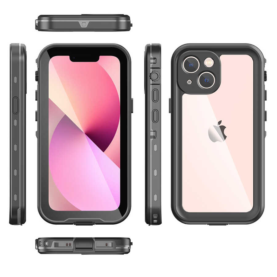 Apple iPhone 13 Mini Kılıf 1-1 Su Geçirmez Kılıf Siyah