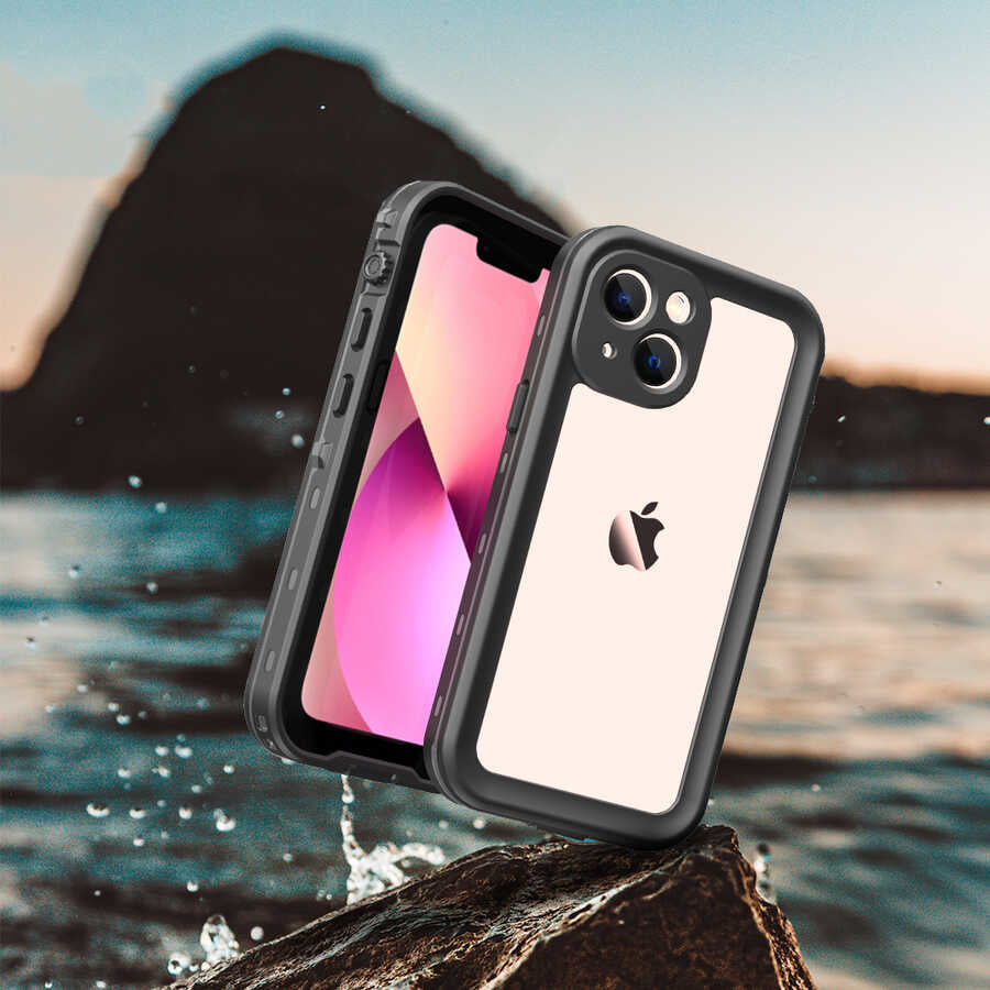 Apple iPhone 13 Mini Kılıf 1-1 Su Geçirmez Kılıf Siyah