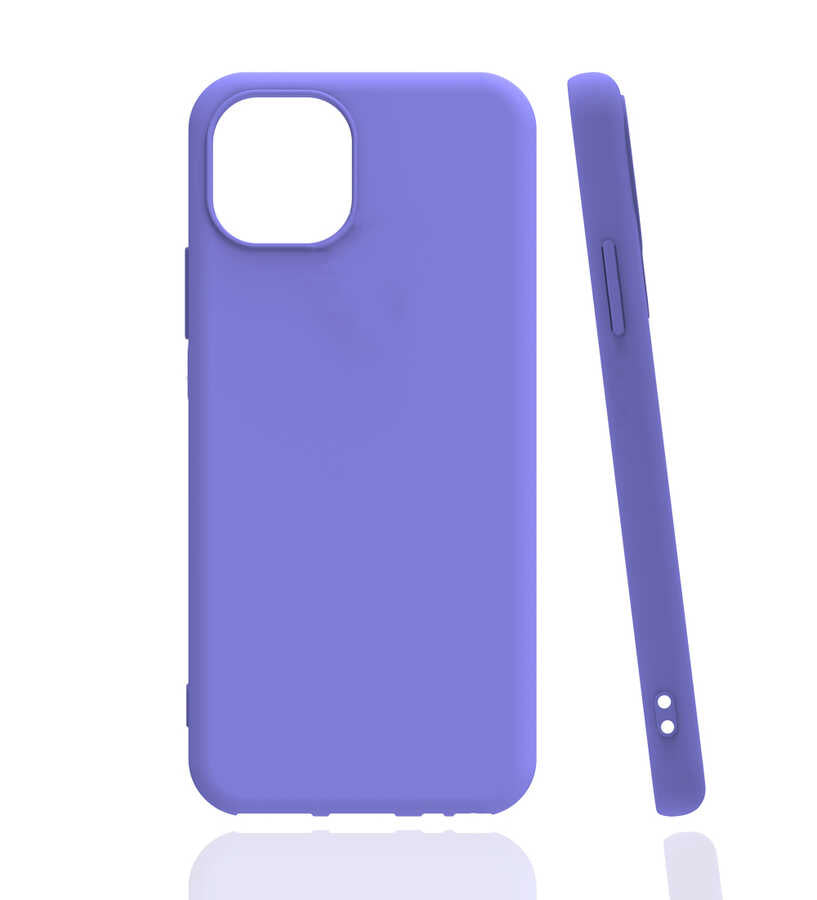 Apple iPhone 13 Mini Kılıf Zore Biye Silikon Lila