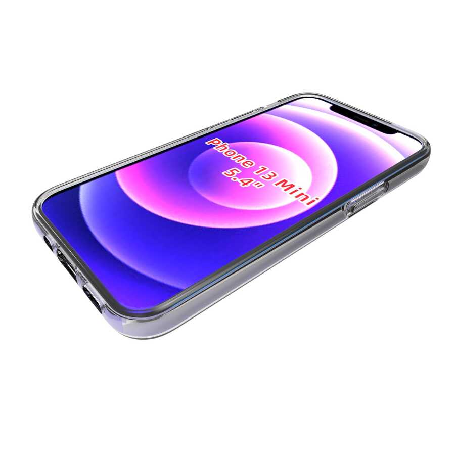 Apple iPhone 13 Mini Kılıf Zore Süper Silikon Kapak Renksiz