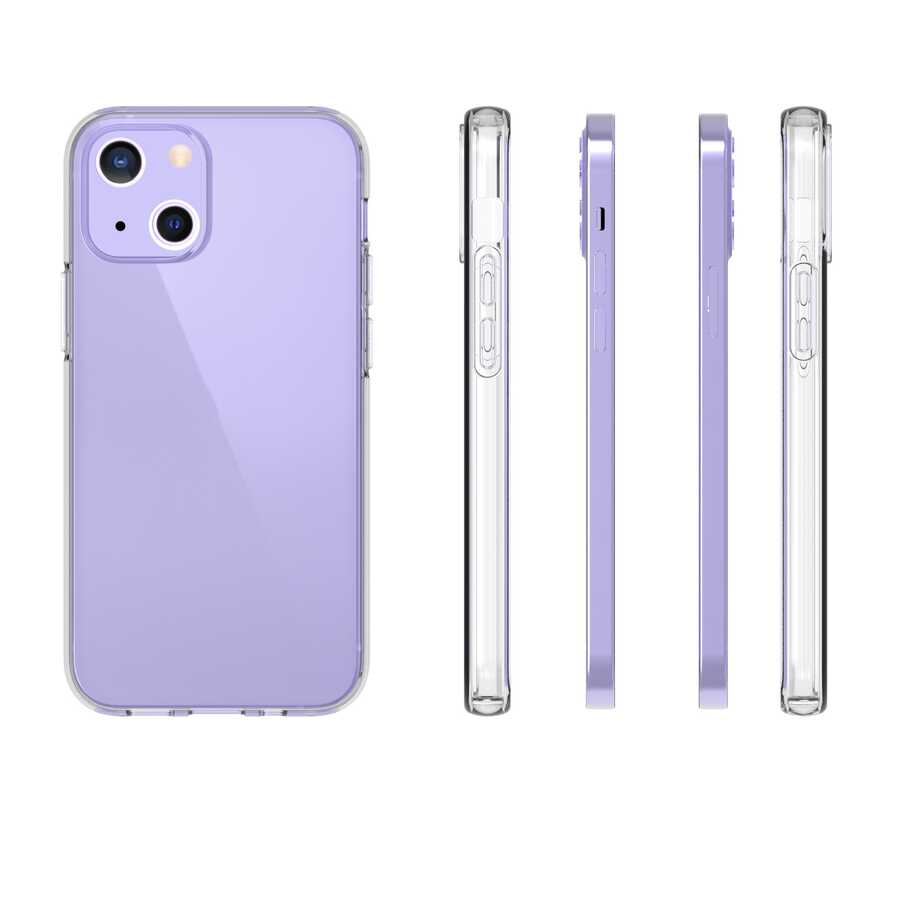 Apple iPhone 13 Mini Kılıf Zore Süper Silikon Kapak Renksiz