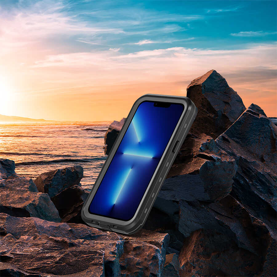 Apple iPhone 13 Pro Kılıf 1-1 Su Geçirmez Kılıf Siyah