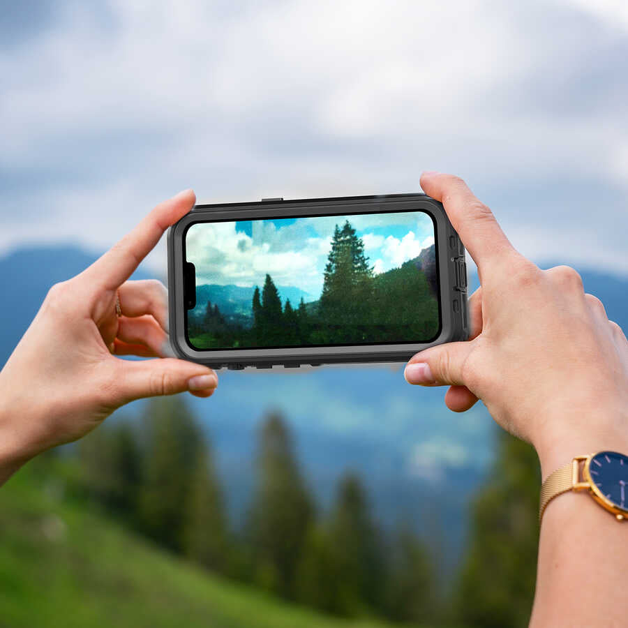 Apple iPhone 13 Pro Kılıf 1-1 Su Geçirmez Kılıf Siyah