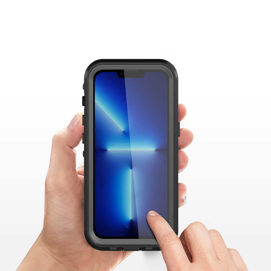Apple iPhone 13 Pro Kılıf 1-1 Su Geçirmez Kılıf Siyah