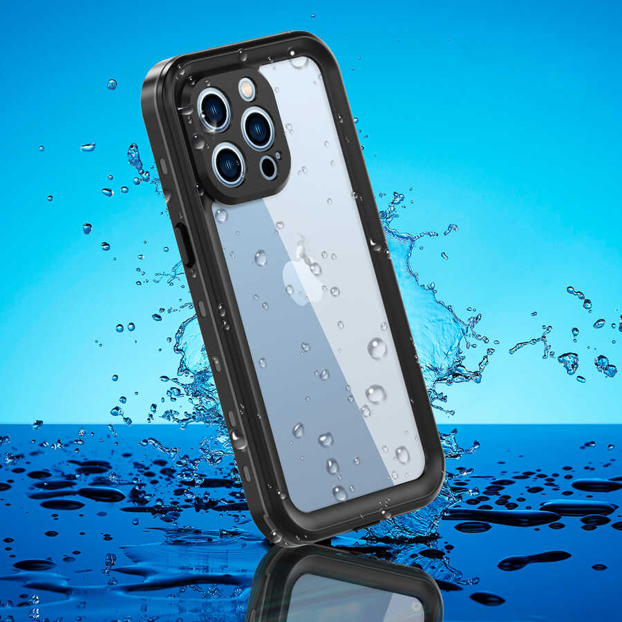 Apple iPhone 13 Pro Kılıf 1-1 Su Geçirmez Kılıf Siyah
