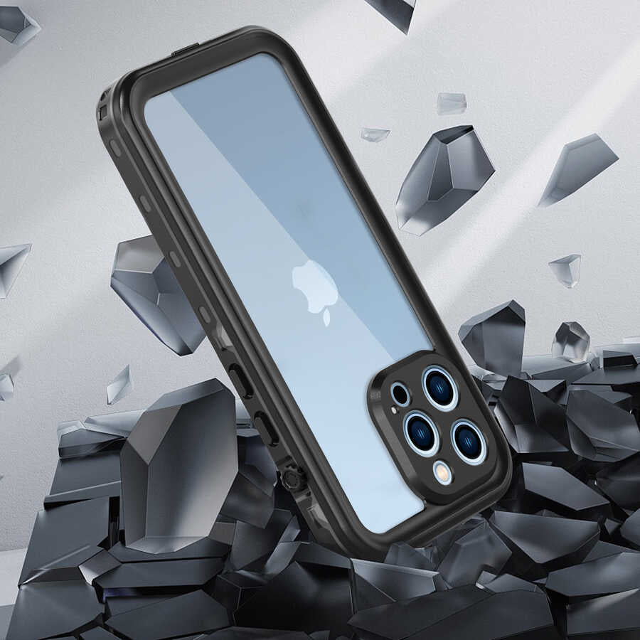 Apple iPhone 13 Pro Kılıf 1-1 Su Geçirmez Kılıf Siyah