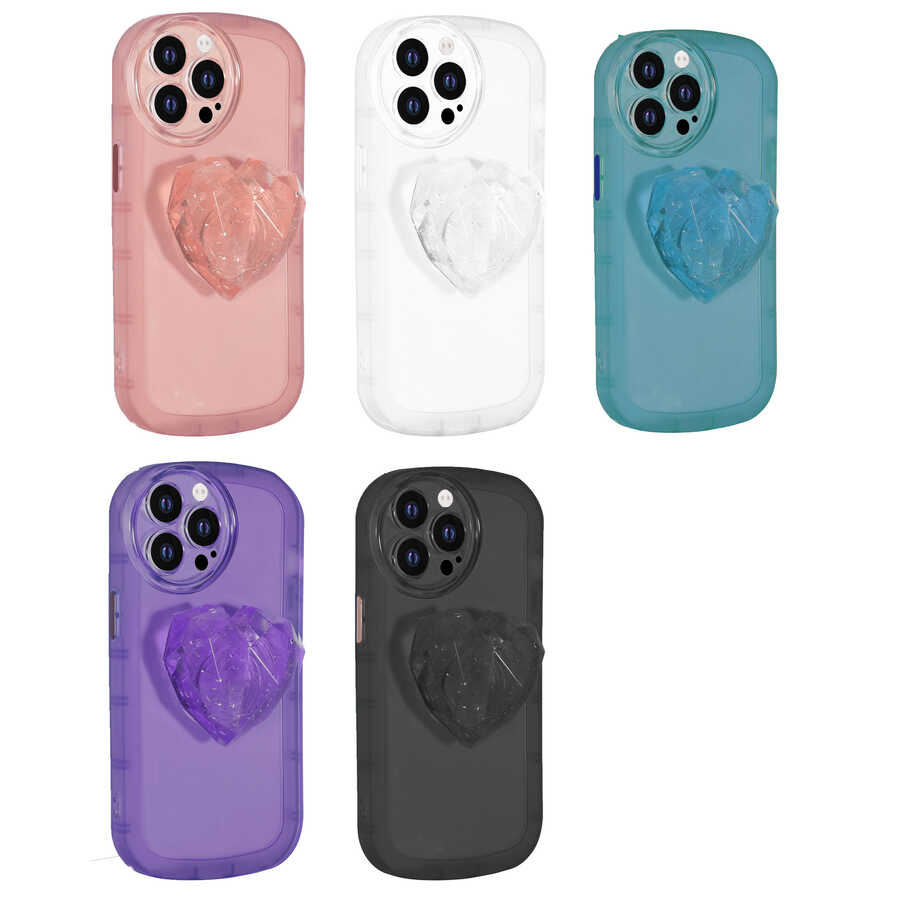 Apple iPhone 13 Pro Kılıf Kamera Korumalı Pop Soketli Renkli Zore Ofro Kapak Mor