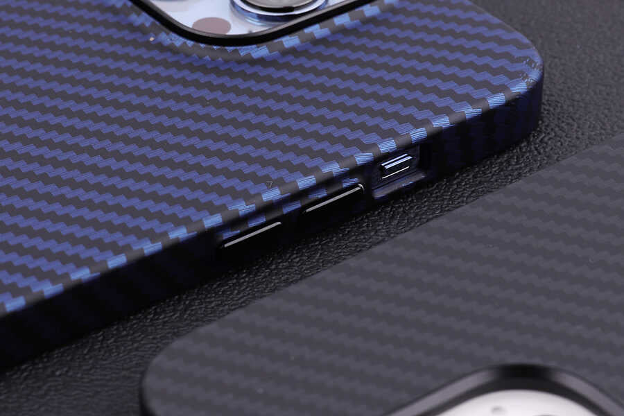 Apple iPhone 13 Pro Kılıf Karbon Fiber Tasarımlı Zore Karbono Kapak Lacivert