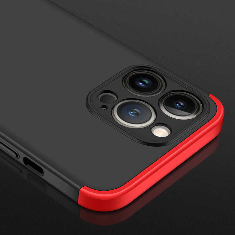 Apple iPhone 13 Pro Kılıf Zore Ays Kapak Siyah-Kırmızı