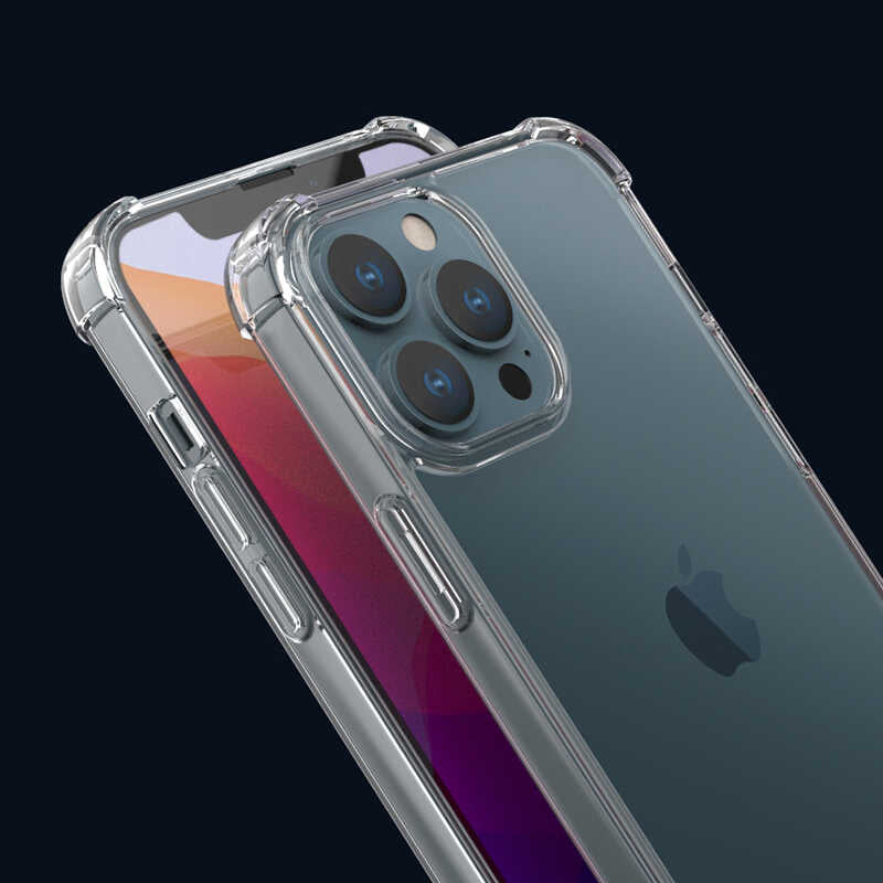 Apple iPhone 13 Pro Kılıf Zore Kamera Korumalı Nitro Anti Shock Silikon Renksiz